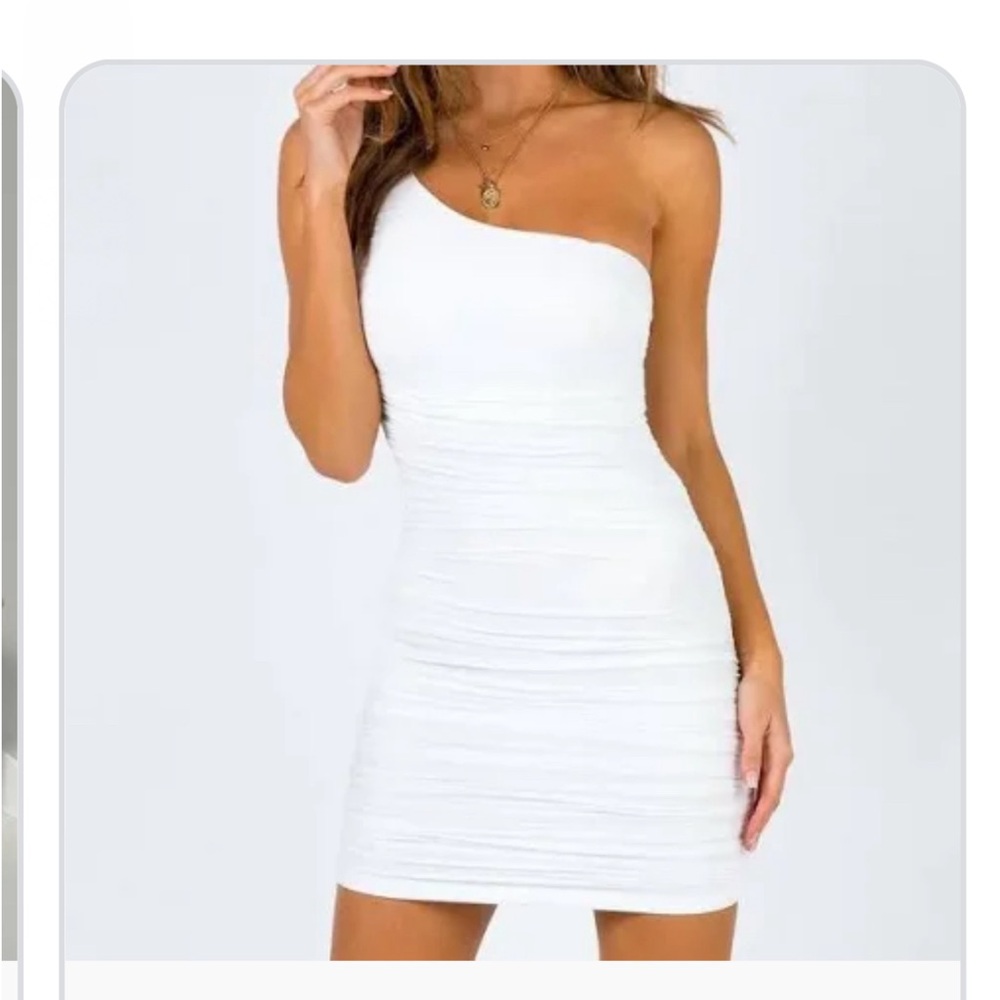 White Princess Polly Dress one shoulder